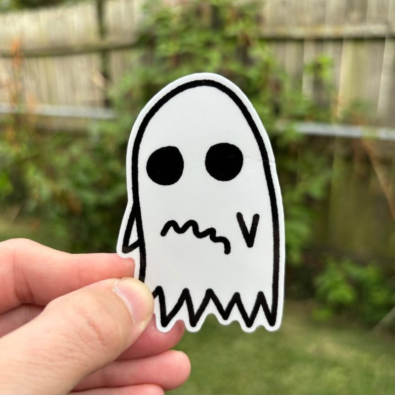 anxious ghost sticker sticker 494931