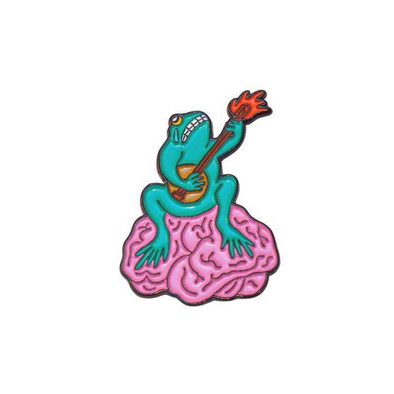 brain frog pin enamel pin 293906