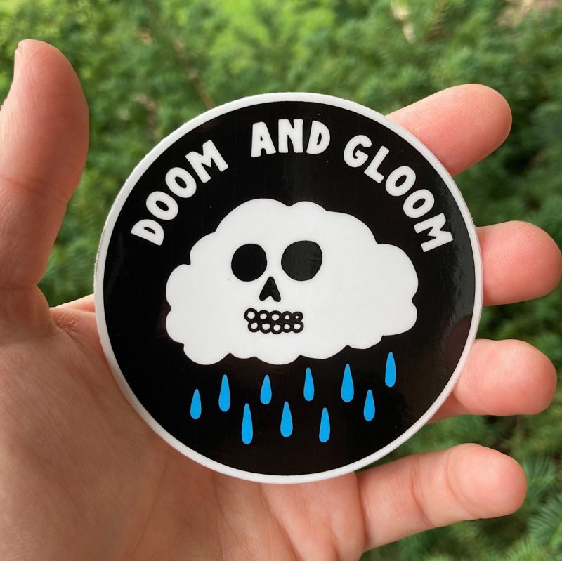 doom and gloom sticker sticker 186389