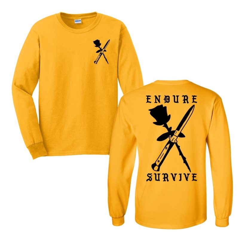 endure survive rose and switchblade long sleeve tee long sleeve t shirt 425201