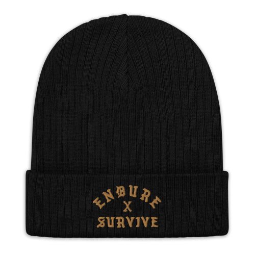 endure x survive ribbed knit beanie beanie 278607