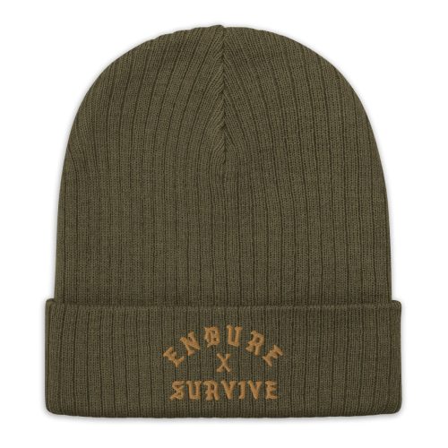 endure x survive ribbed knit beanie beanie 935389