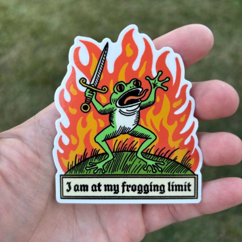 i am at my frogging limit sticker sticker 697995