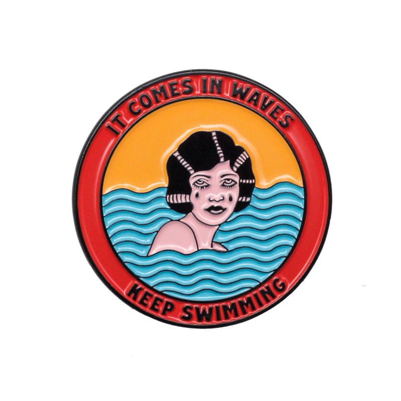 it comes in waves pin enamel pin 852902