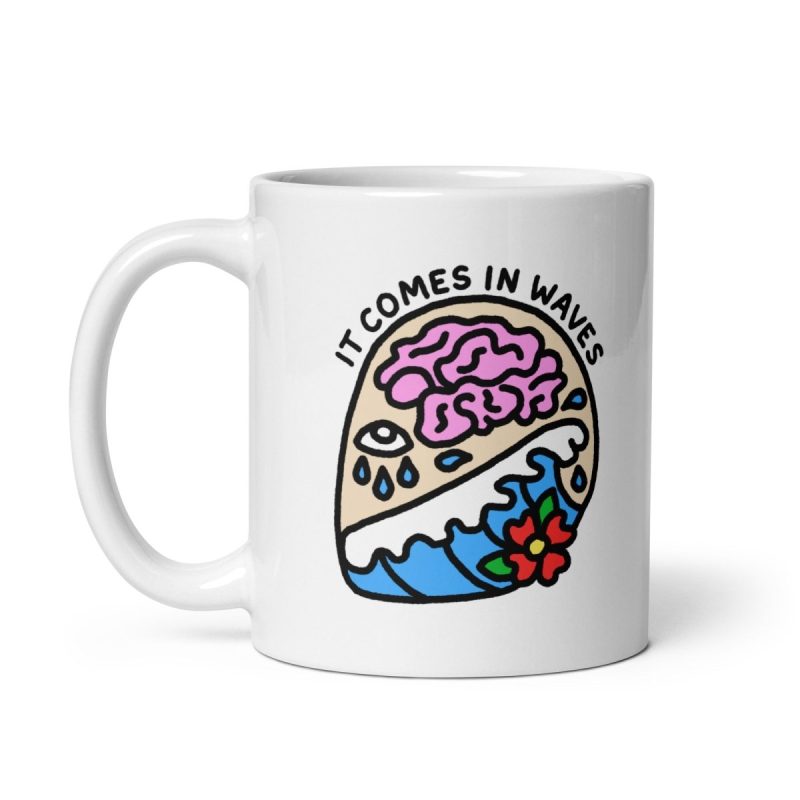 it comes in waves skull mug 141084