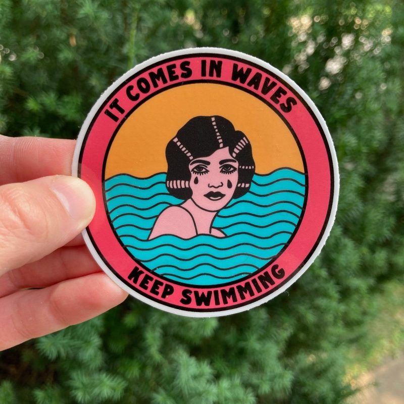 it comes in waves sticker sticker 861312