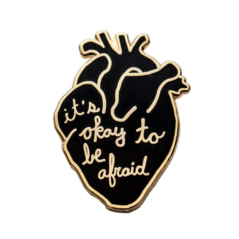 its okay to be afraid anatomical heart pin enamel pin 838021