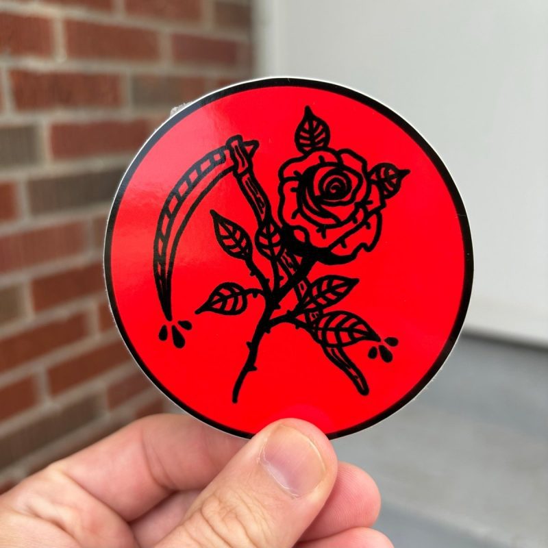 scythe and rose sticker sticker 590664