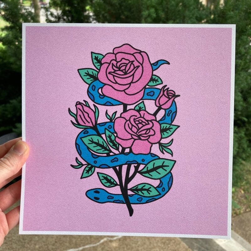 snake and rose 8x8 print print 645900