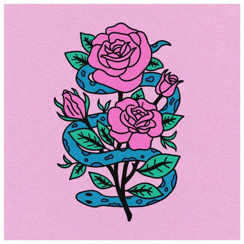 snake and rose 8x8 print print 966515