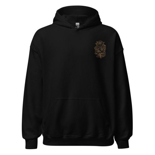 Snake and rose embroidered hoodie - Hooded Sweatshirt - Pretty Bad Co.