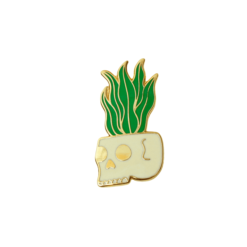 snake plant skull pin enamel pin 276700