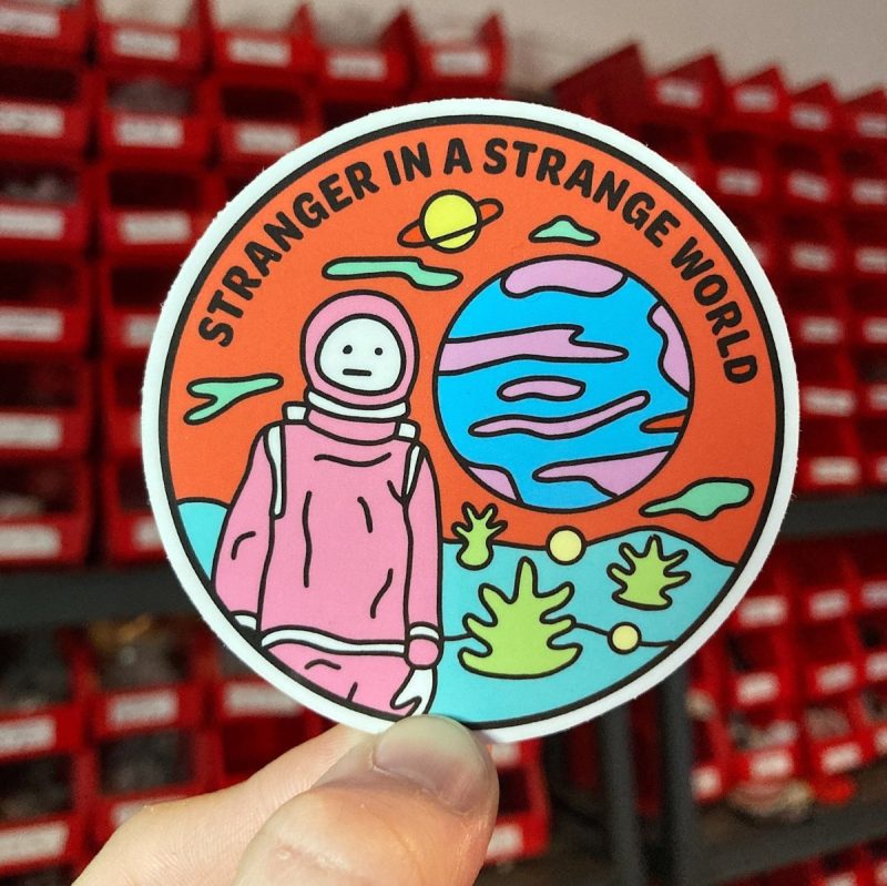 stranger in a strange world sticker sticker 568292