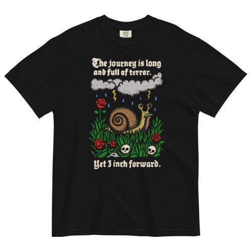 The journey is long and full of terror tshirt (black) - T-Shirt - Pretty Bad Co.