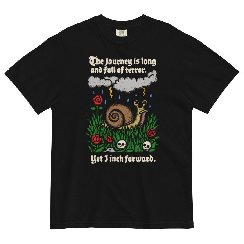 The journey is long and full of terror tshirt (black) - T-Shirt - Pretty Bad Co.