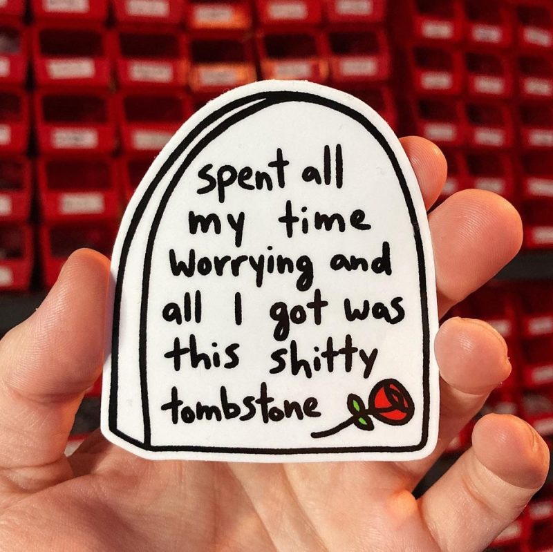 worry tombstone sticker sticker 886932