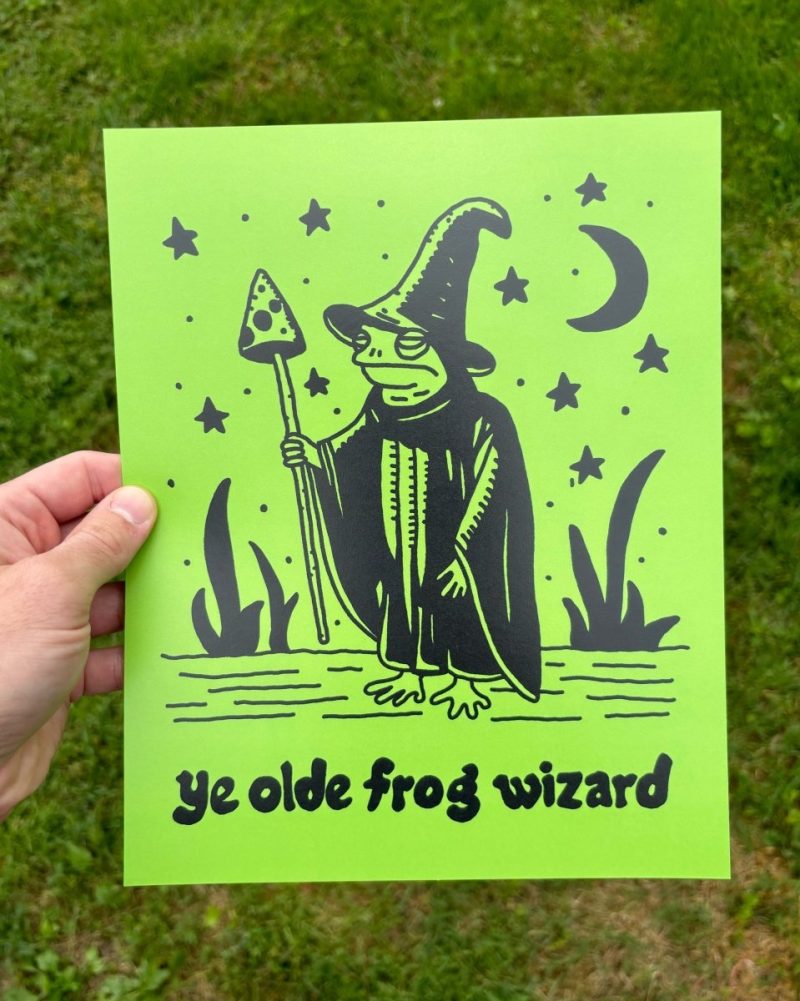 ye olde frog wizard print print 866870