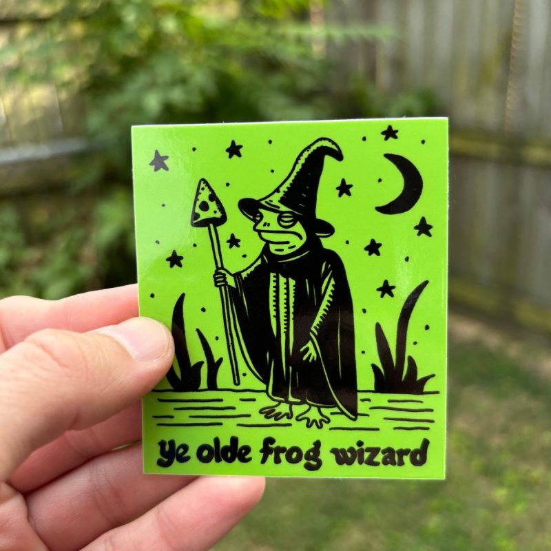 ye olde frog wizard sticker sticker 575050